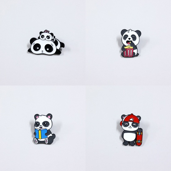 Immagine di Carino Spilla Panda Multicolore Smalto 1 Pz