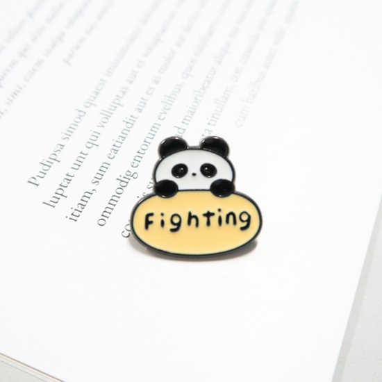 Picture of Cute Pin Brooches Panda Animal Multicolor Enamel