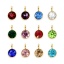 Immagine di 304 Acciaio Inossidabile Pietre Nascita Charms Tondo Oro Placcato Multicolore 6mm x 9mm, 5 Pz