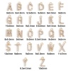 Picture of Brass Charms 18K Real Gold Plated Capital Alphabet/ Letter Message " A-Z " Micro Pave Clear Cubic Zirconia