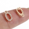 Picture of Brass Charms 18K Real Gold Plated Capital Alphabet/ Letter Message " A-Z " Micro Pave Clear Cubic Zirconia