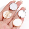 Imagen de Concha + Latón Colgantes Charms Ronda Oro Real Chapado Árbol Micro Pave Claro Circón Artificial 1 Unidad