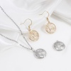 Immagine di Ottone Charms Tondo Vero Oro Placcato Albero Micro Spianare Trasparente Cubic Zirconiae 17mm x 15mm, 3 Pz
