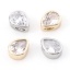 Image de Breloques en Laiton Goutte d'Eau Plaqué Or Véritable à Zircone Cubique Clair 10mm x 8mm, 2 Pcs