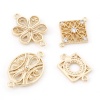 Picture of Brass Connectors Charms Pendants Filigree 18K Real Gold Plated
