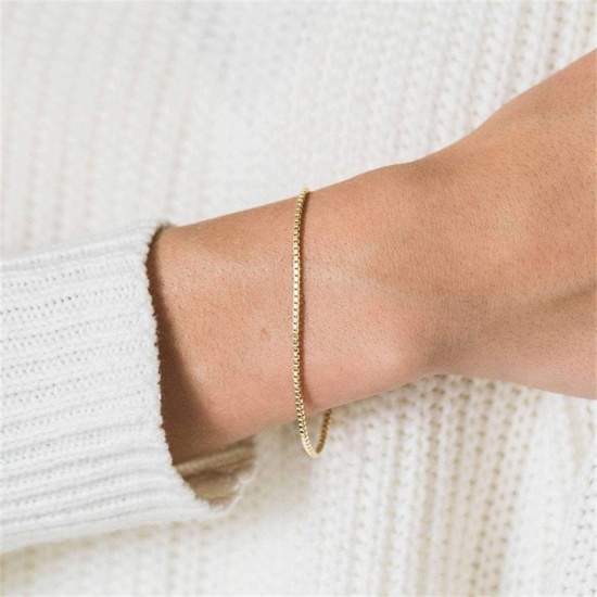 Picture of Eco-friendly Vacuum Plating Simple & Casual Stylish 18K Real Gold Plated 304 Stainless Steel Link Chain Bracelets Unisex Party