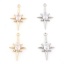 Immagine di Ottone Galassia Charms Stella Vero Oro Placcato Trasparente Cubic Zirconiae 21mm x 12mm, 2 Pz