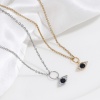 Bild von Messing Micro Pave Charms Echtgold plattiert Auge Klar & Schwarz Zirkonia 12mm x 9mm, 2 Stück