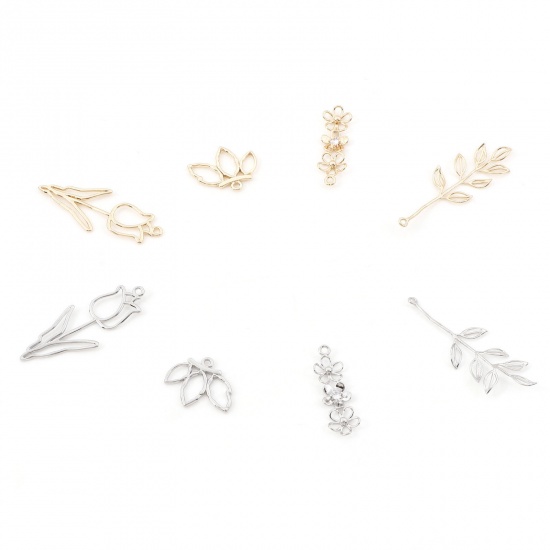 Picture of Brass Pendants Real Gold Plated Flower Leaf Hollow
