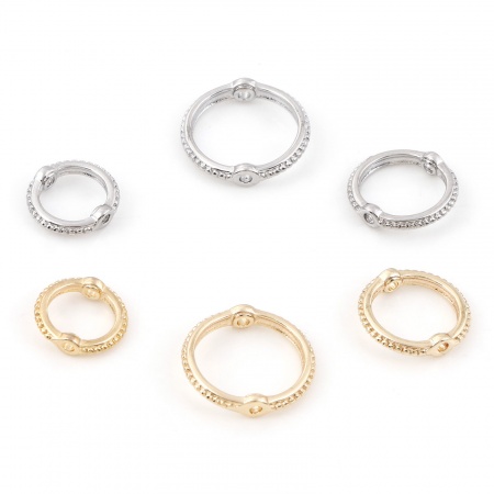 Brass Beads Frames Circle Ring Dot Real Gold Plated