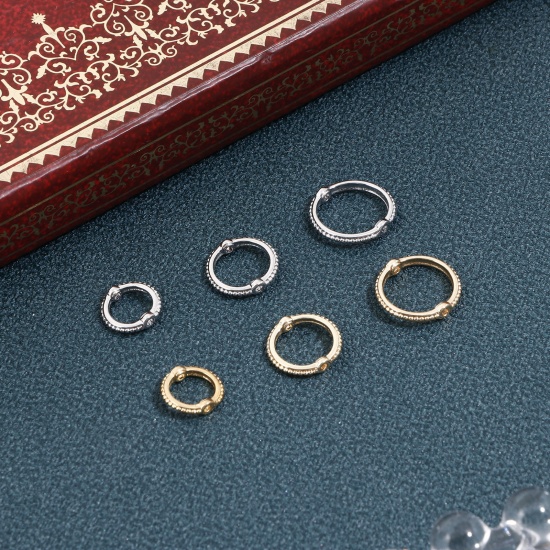 Picture of Brass Beads Frames Circle Ring Dot Real Gold Plated