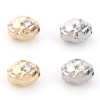 Picture of Brass Beads For DIY Jewelry Making Multicolor Oval Clear Cubic Zirconia