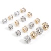 Picture of Brass Beads For DIY Jewelry Making Multicolor Cylinder Clear Cubic Zirconia
