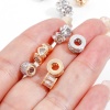 Picture of Brass Beads For DIY Jewelry Making Multicolor Cylinder Clear Cubic Zirconia