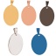 Picture of 201 Stainless Steel Blank Stamping Tags Charm Pendant Oval Mirror Polishing 25mm x 35mm