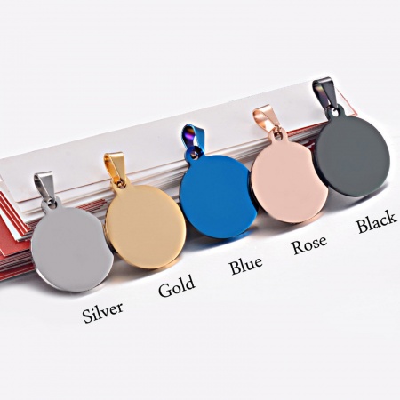 201 Stainless Steel Blank Stamping Tags Disc Charm Pendant Mirror Polishing