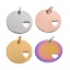 Picture of 201 Stainless Steel Blank Stamping Tags Pendants Round Heart Mirror Polishing 25mm Dia.