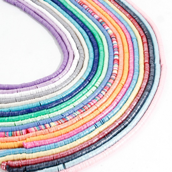 Immagine di 2 Fili Argilla Katsuki Perline Tondo Multicolore Madreperla Circa 6mm Dia