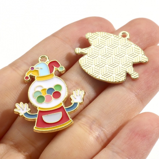 Picture of Zinc Based Alloy Charms Gold Plated Multicolor Circus Troup Enamel
