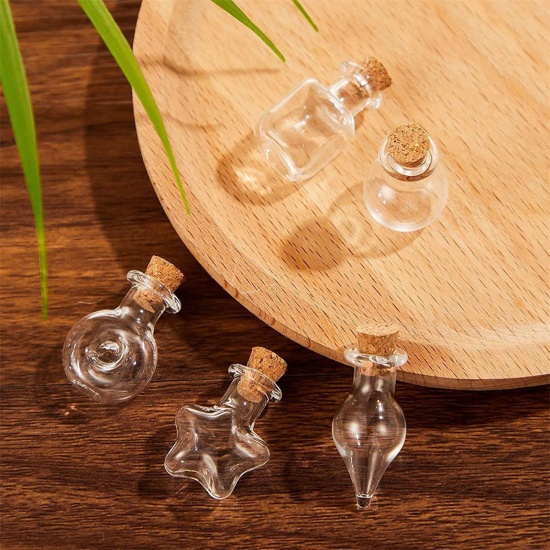 Bild von 1 Set Glaskugel Flasche Für Ohrring Ring Halskette Transparent