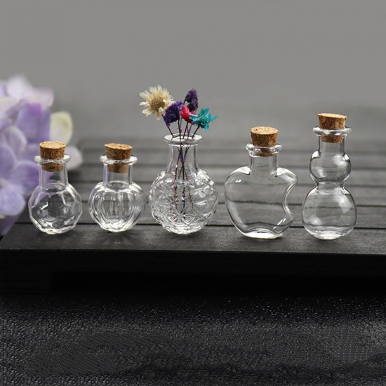 Picture of Glass Miniature Globe Bubble Bottle Vial For Jewelry Craft DIY Making Transparent Clear