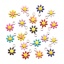 Bild von 304 Edelstahl Flora Kollektion Charms Gänseblümchen Silberfarbe Emaille 10mm x 7mm, 10 Stück