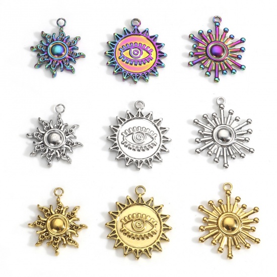 Picture of 304 Stainless Steel Galaxy Charms Multicolor Sun