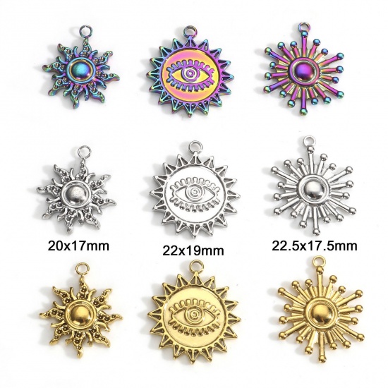 Picture of 304 Stainless Steel Galaxy Charms Multicolor Sun
