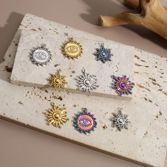 Picture of 304 Stainless Steel Galaxy Charms Multicolor Sun