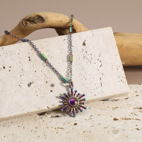 Picture of 304 Stainless Steel Galaxy Charms Multicolor Sun