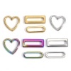 Imagen de 5 Unidades Enchapado al Vacío 304 Acero Inoxidable Conectores Dijes Colgantes Rectángulo Multicolor Corazón Hueco