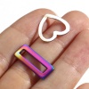 Imagen de 5 Unidades Enchapado al Vacío 304 Acero Inoxidable Conectores Dijes Colgantes Rectángulo Multicolor Corazón Hueco