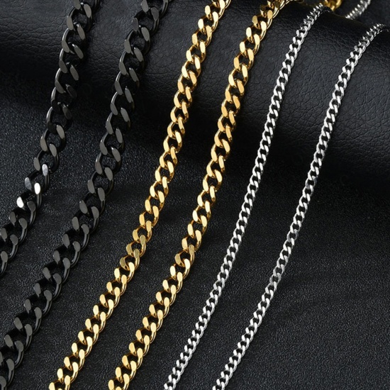 Picture of 304 Stainless Steel Cuban Link Chain Necklace For DIY Jewelry Making
