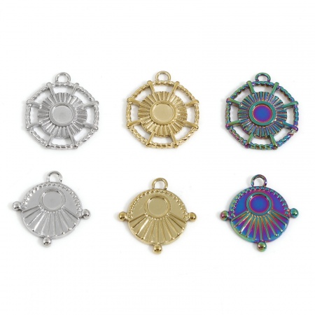 Ecologico 304 Acciaio Inossidabile Galassia Charms Sole Multicolore Basi per Cabochon (Adatto 4mm) 3 Pz Ecologico 304 Acciaio Inossidabile Galassia Charms Sole Multicolore Basi per Cabochon (Adatto 4mm) 3 Pz