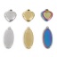 Picture of Eco-friendly 304 Stainless Steel Valentine's Day Charms Multicolor Heart Cabochon Settings 19mm x 15.5mm
