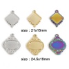 Picture of Eco-friendly Vacuum Plating 304 Stainless Steel Charms Multicolor Geometric Cabochon Settings