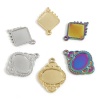 Picture of Eco-friendly Vacuum Plating 304 Stainless Steel Charms Multicolor Geometric Cabochon Settings