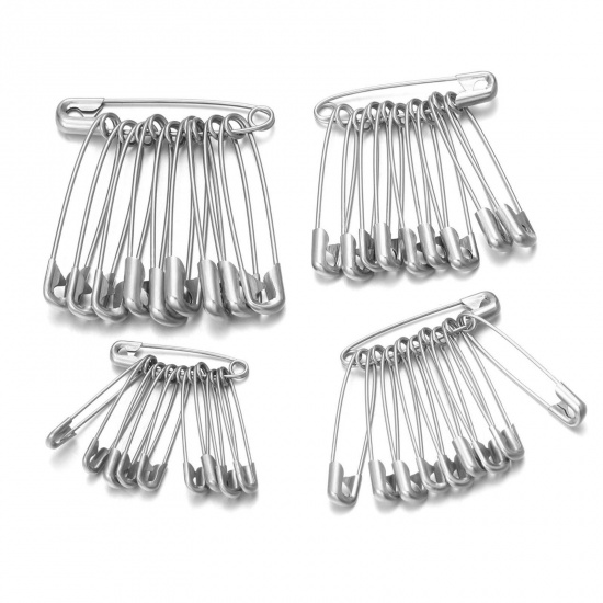 Picture of 304 Stainless Steel Safety Pin Brooches Silver Tone