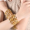 Immagine di Placcatura Sottovuoto Ecologica Semplice & Casual Elegante 18K Vero Oro Placcato 304 Acciaio Inossidabile & Strass Farfalla Bracciali Delicato bracciali delicate braccialetto in rilievo Per Donne 1 Pz