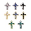 Picture of Zinc Based Alloy Religious Charms Multicolor Cross Enamel 28mm x 19mm