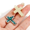 Picture of Zinc Based Alloy Religious Charms Multicolor Cross Enamel 28mm x 19mm