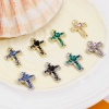 Picture of Zinc Based Alloy Religious Charms Multicolor Cross Enamel 28mm x 19mm