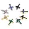 Picture of Zinc Based Alloy Religious Charms Multicolor Cross Enamel 28mm x 19mm