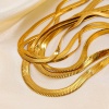 Bild von Umweltfreundliche Vakuumbeschichtung Stilvoll Einfach 18K Gold plattiert 304 Edelstahl Schlangenkette Kette Choker Halskette Für Frauen Party 1 Strang
