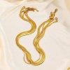 Bild von Umweltfreundliche Vakuumbeschichtung Stilvoll Einfach 18K Gold plattiert 304 Edelstahl Schlangenkette Kette Choker Halskette Für Frauen Party 1 Strang