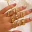 Bild von Umweltfreundliche Vakuumbeschichtung Natürliche Pastoral Retro 18K Gold plattiert 304 Edelstahl Offen Blätter Ring Für Frauen Party 1 Stück