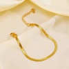 Immagine di Placcatura Sottovuoto Ecologica Elegante Semplice Placcato Oro 18K 304 Acciaio Inossidabile Catena di Serpente Braccialetti Per Donne Festa 1 Pz