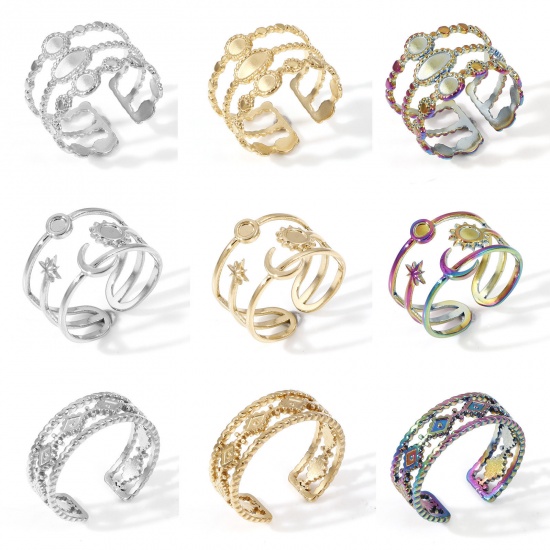 Picture of 304 Stainless Steel Open Rings Multicolor