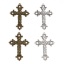 Image de Pendentifs Religieux en Alliage de Zinc Multicolore Croix Vignes de Fleurs 7.4cm x 5.3cm, 5 Pcs