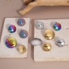 Bild von 4 Stück 304 Edelstahl Geometrie Serie Ohrstecker-Ohrstecker mit Schlaufenverbinder-Zubehör Rund
